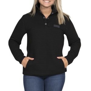 Black Ribbed Pullover by Simply Southern